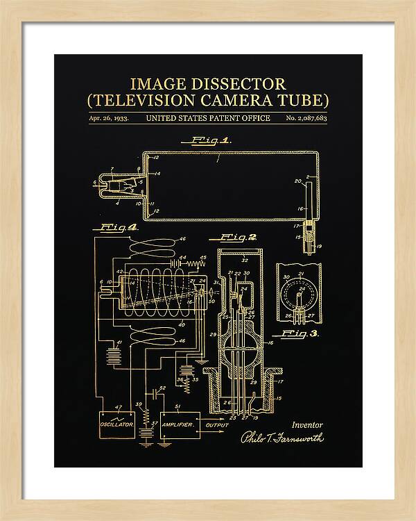 Image Dissector Farnsworth Television Tube Gold Patent Us2087683a