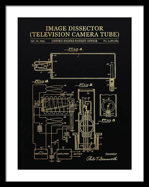 Image Dissector Farnsworth Television Tube Gold Patent Us2087683a