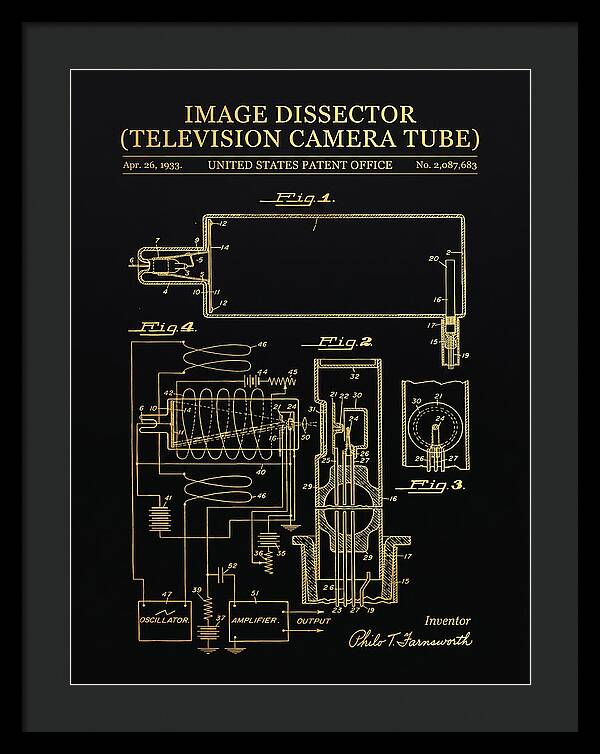 Image Dissector Farnsworth Television Tube Gold Patent Us2087683a