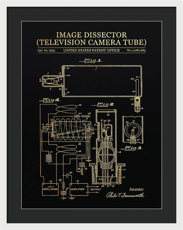 Image Dissector Farnsworth Television Tube Gold Patent Us2087683a