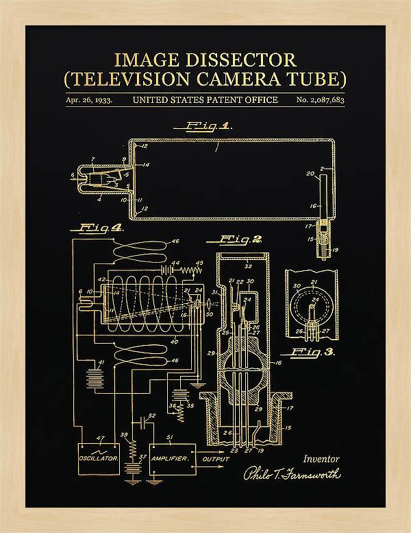 Image Dissector Farnsworth Television Tube Gold Patent Us2087683a