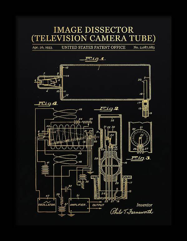 Image Dissector Farnsworth Television Tube Gold Patent Us2087683a