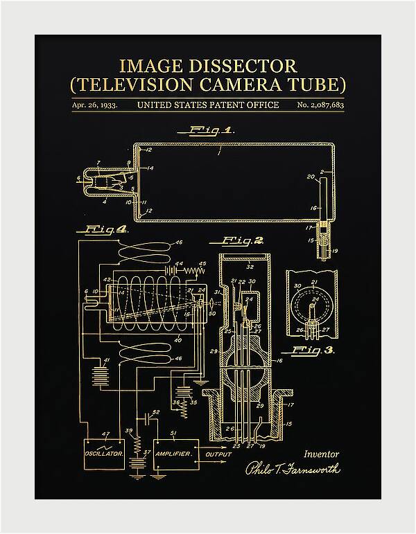 Image Dissector Farnsworth Television Tube Gold Patent Us2087683a