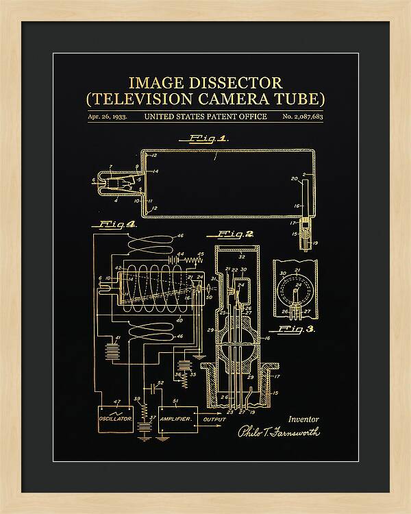 Image Dissector Farnsworth Television Tube Gold Patent Us2087683a
