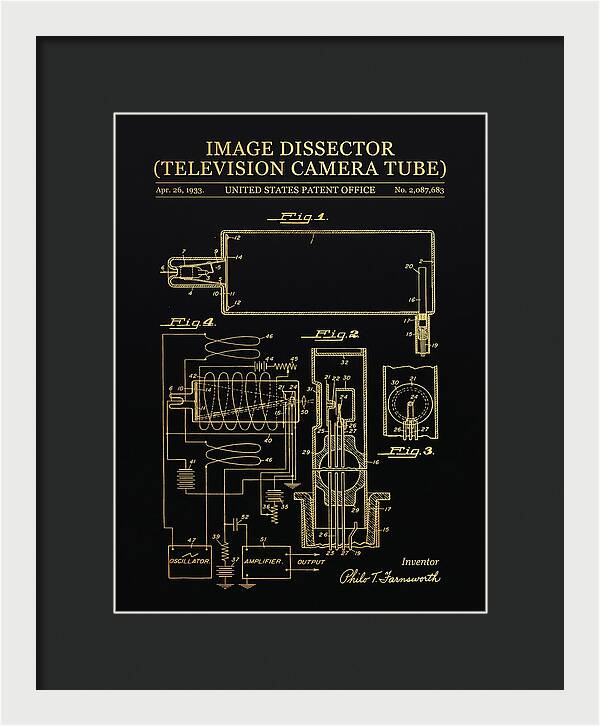 Image Dissector Farnsworth Television Tube Gold Patent Us2087683a