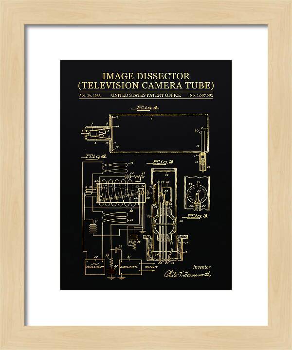 Image Dissector Farnsworth Television Tube Gold Patent Us2087683a