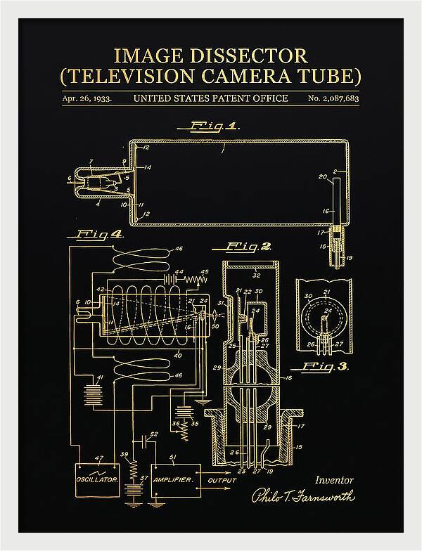 Image Dissector Farnsworth Television Tube Gold Patent Us2087683a