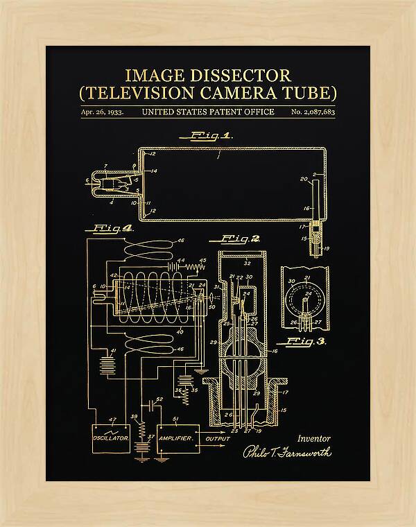 Image Dissector Farnsworth Television Tube Gold Patent Us2087683a
