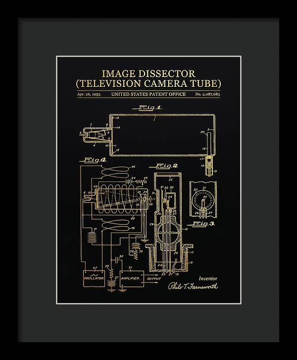 Image Dissector Farnsworth Television Tube Gold Patent Us2087683a