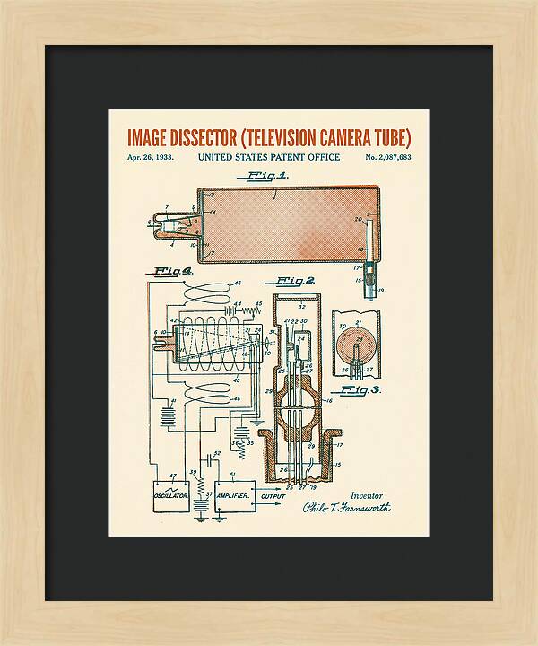 Image Dissector Farnsworth Television Tube Retro Patent Us2087683a