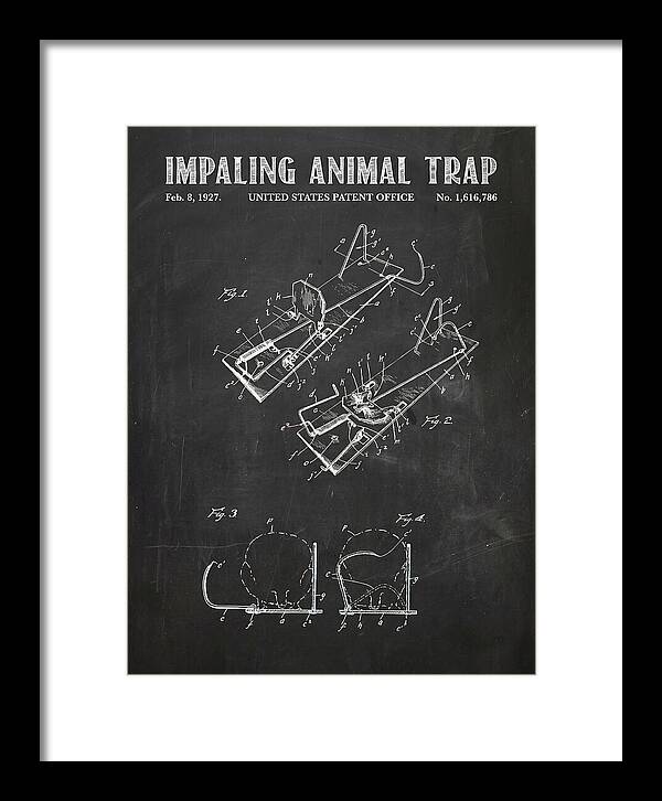 Impaling Animal Trap Chalkboard Patent Us1616786a