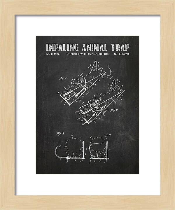 Impaling Animal Trap Chalkboard Patent Us1616786a