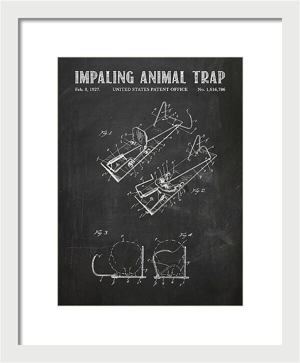 Impaling Animal Trap Chalkboard Patent Us1616786a