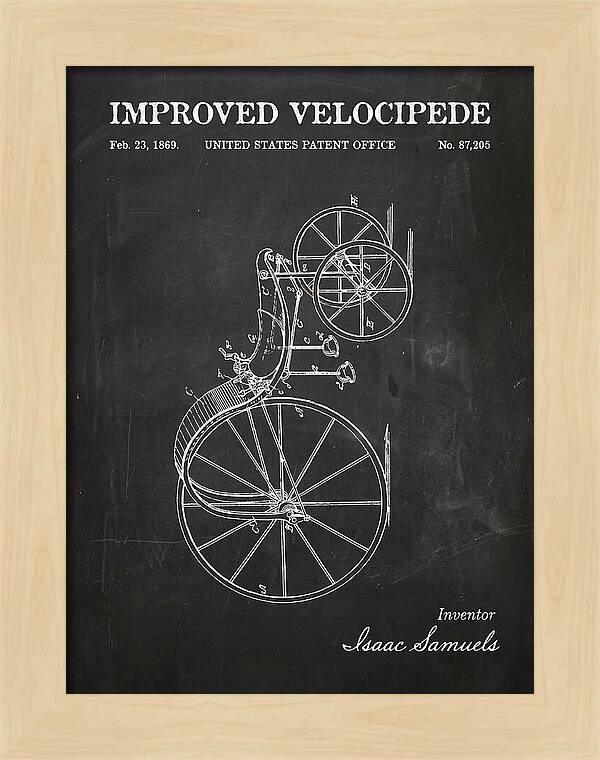 Improved Velocipede Chalkboard Patent Us87205a