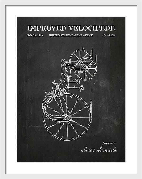 Improved Velocipede Chalkboard Patent Us87205a