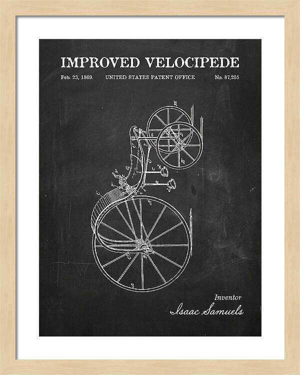 Improved Velocipede Chalkboard Patent Us87205a