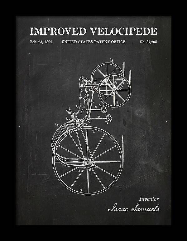 Improved Velocipede Chalkboard Patent Us87205a