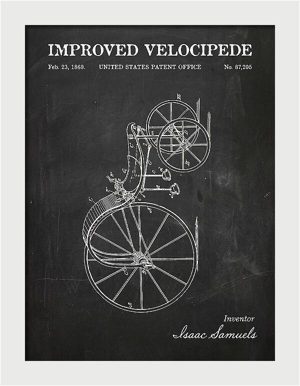 Improved Velocipede Chalkboard Patent Us87205a
