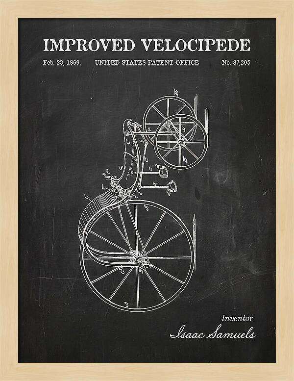 Improved Velocipede Chalkboard Patent Us87205a