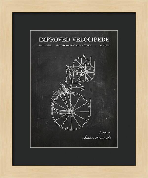 Improved Velocipede Chalkboard Patent Us87205a