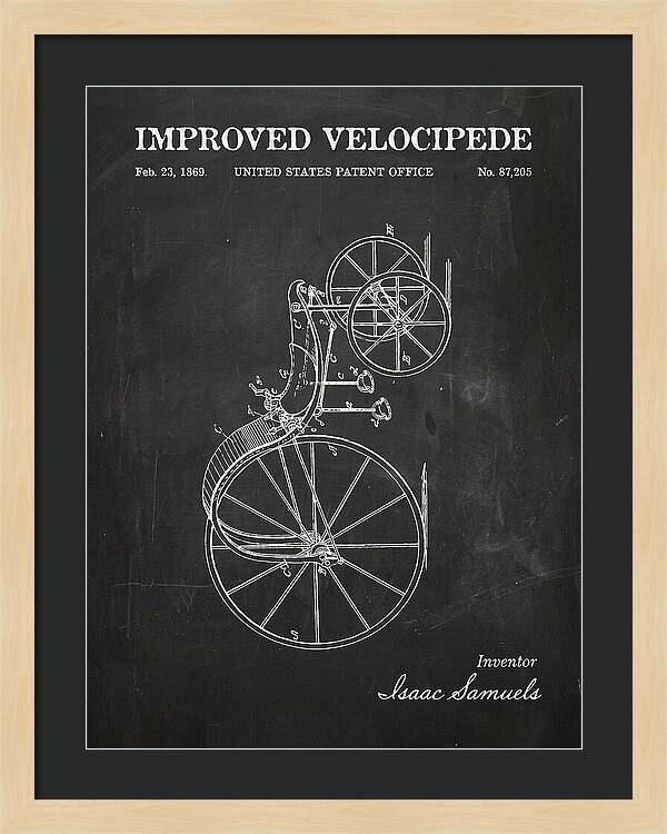 Improved Velocipede Chalkboard Patent Us87205a