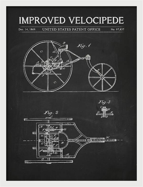 Improved Velocipede Chalkboard Patent Us97837a