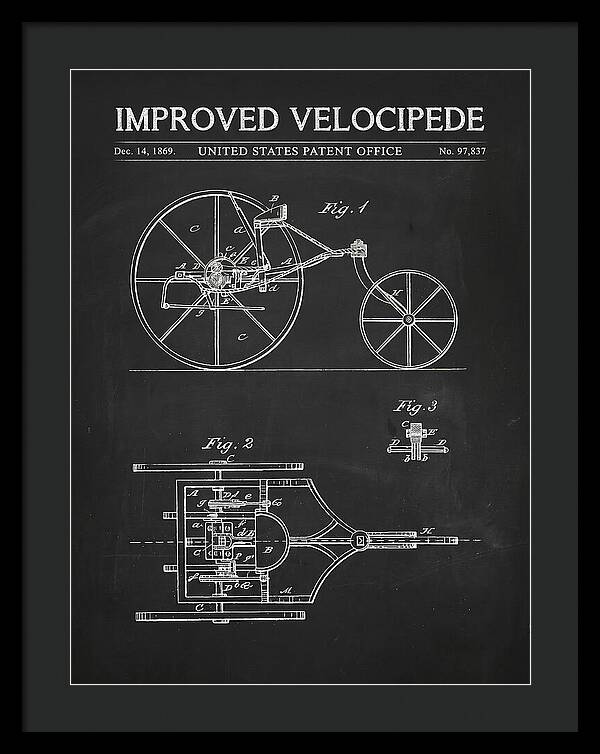 Improved Velocipede Chalkboard Patent Us97837a