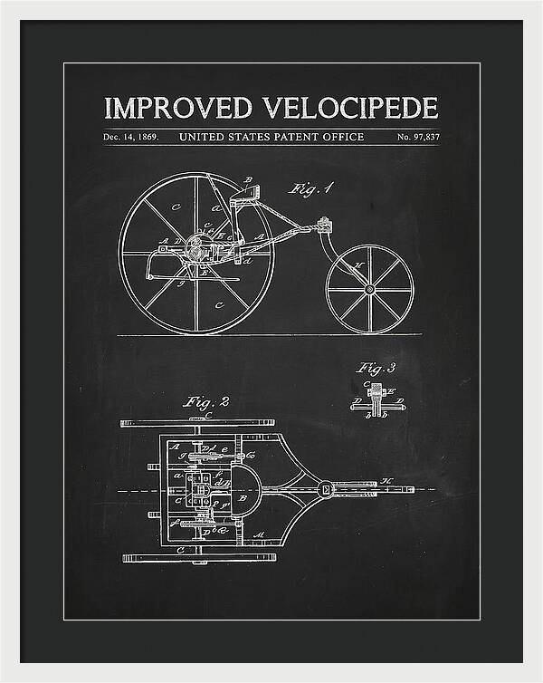 Improved Velocipede Chalkboard Patent Us97837a