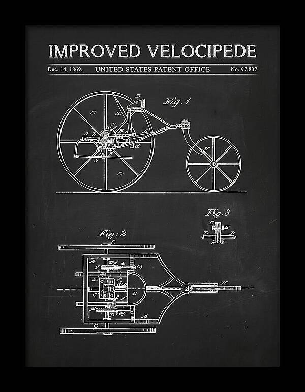 Improved Velocipede Chalkboard Patent Us97837a