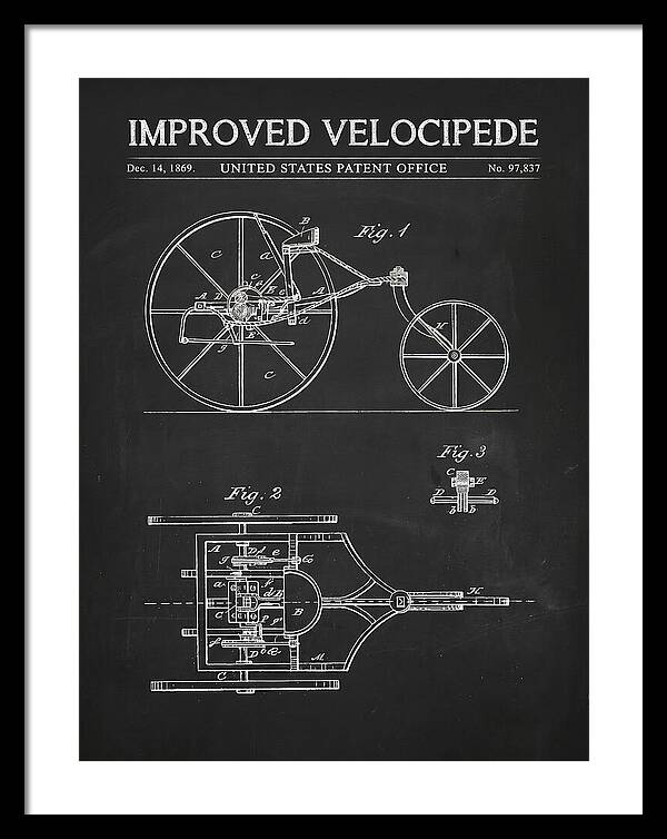 Improved Velocipede Chalkboard Patent Us97837a