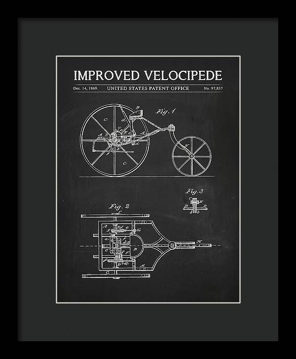 Improved Velocipede Chalkboard Patent Us97837a