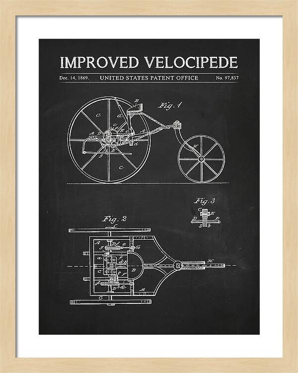 Improved Velocipede Chalkboard Patent Us97837a