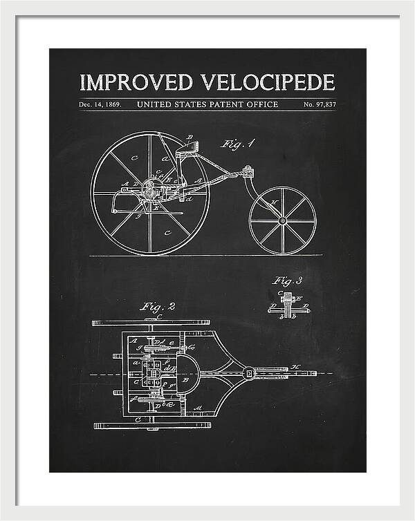 Improved Velocipede Chalkboard Patent Us97837a