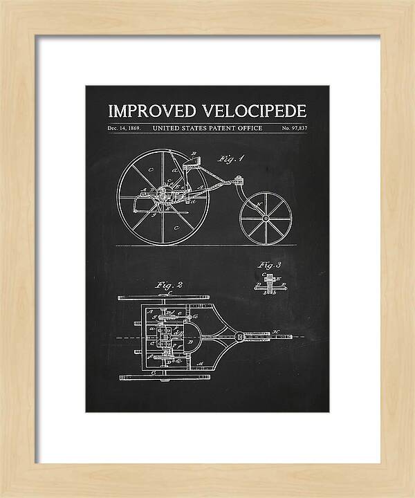 Improved Velocipede Chalkboard Patent Us97837a