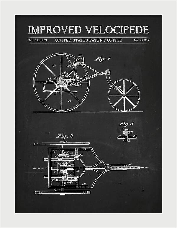 Improved Velocipede Chalkboard Patent Us97837a