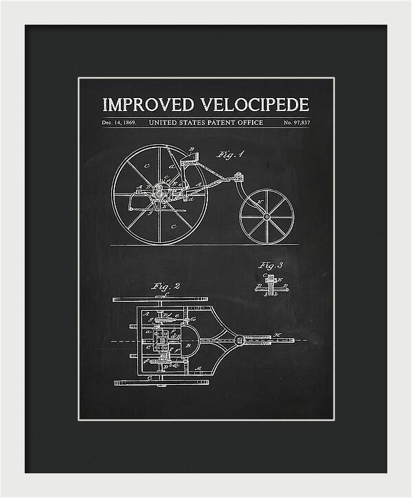 Improved Velocipede Chalkboard Patent Us97837a