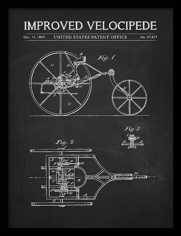 Improved Velocipede Chalkboard Patent Us97837a