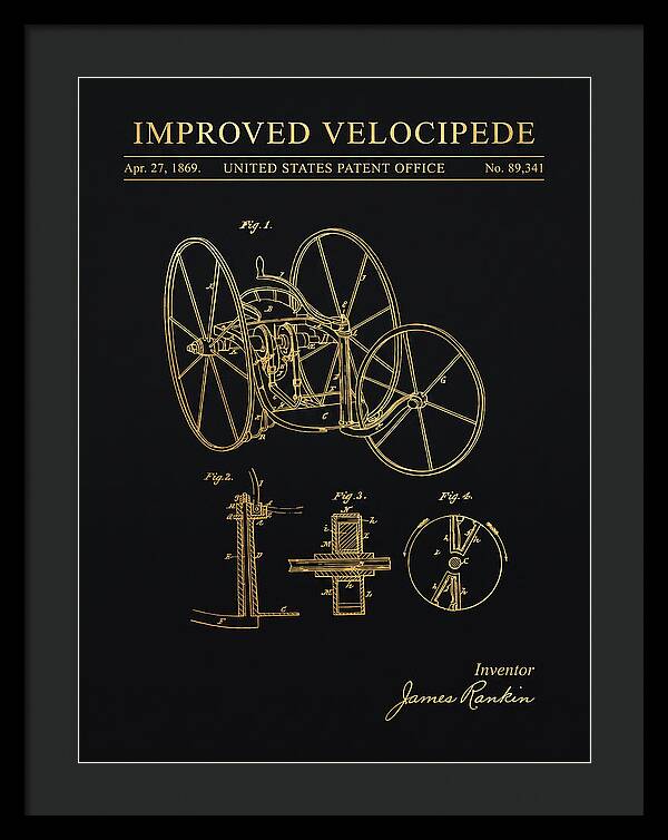 Improved Velocipede Gold Patent Us89341a