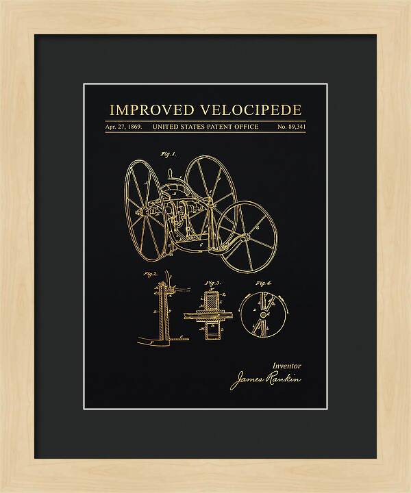 Improved Velocipede Gold Patent Us89341a