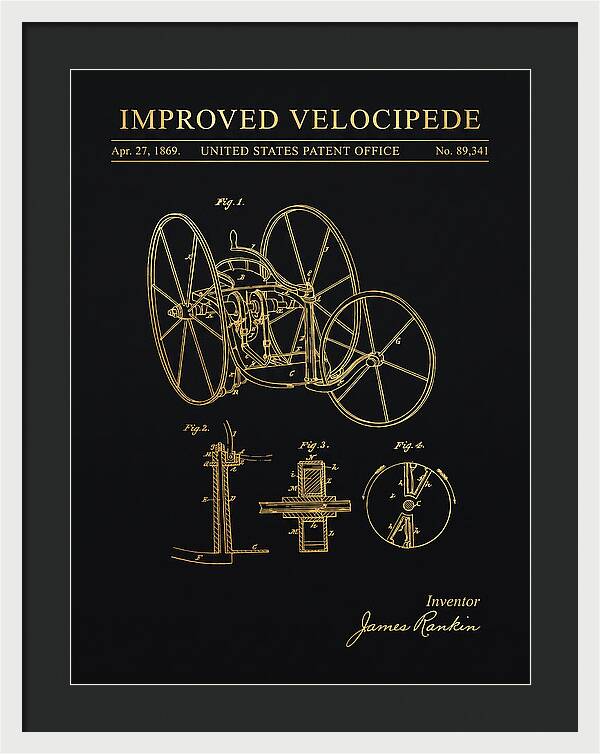 Improved Velocipede Gold Patent Us89341a