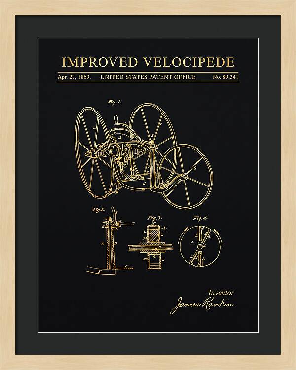 Improved Velocipede Gold Patent Us89341a