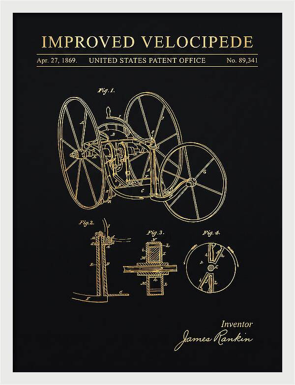 Improved Velocipede Gold Patent Us89341a