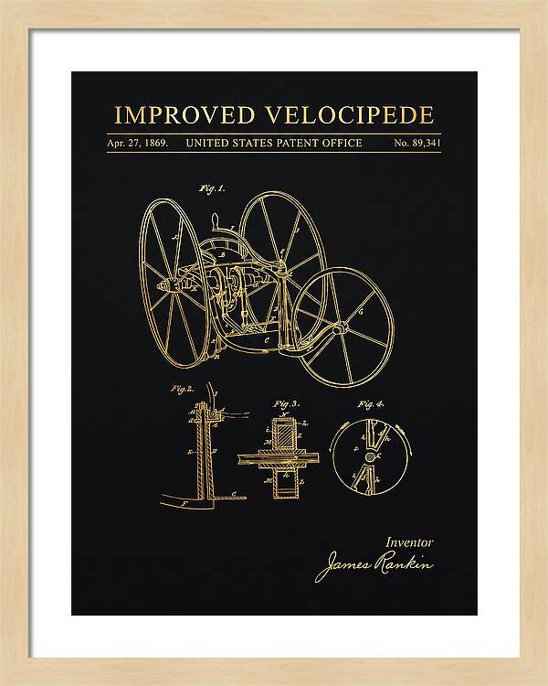Improved Velocipede Gold Patent Us89341a