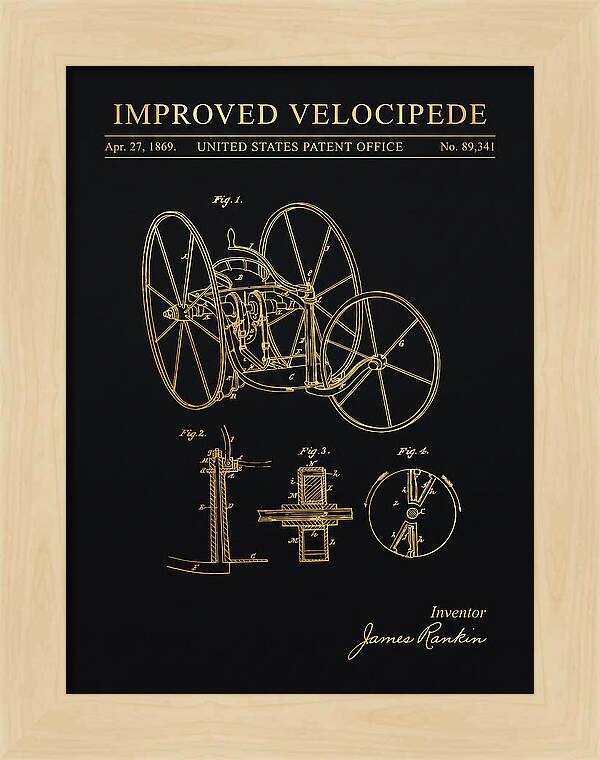 Improved Velocipede Gold Patent Us89341a