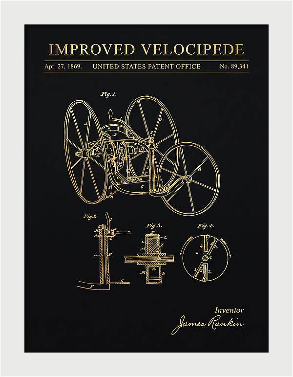 Improved Velocipede Gold Patent Us89341a