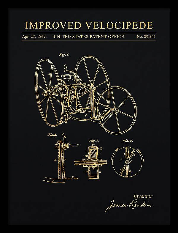 Improved Velocipede Gold Patent Us89341a