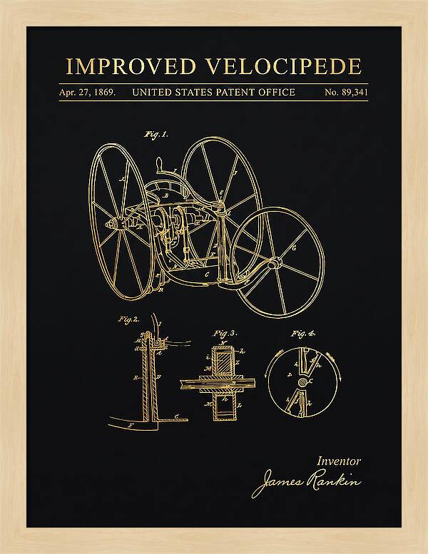 Improved Velocipede Gold Patent Us89341a