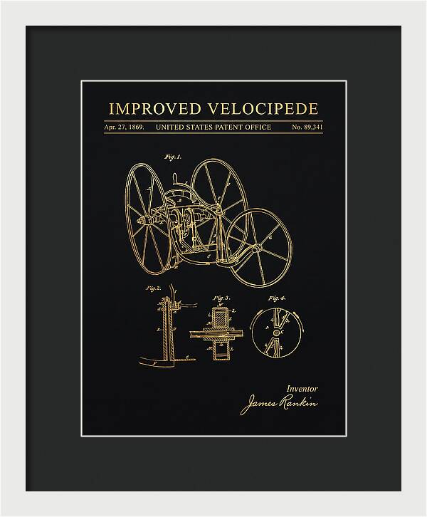 Improved Velocipede Gold Patent Us89341a