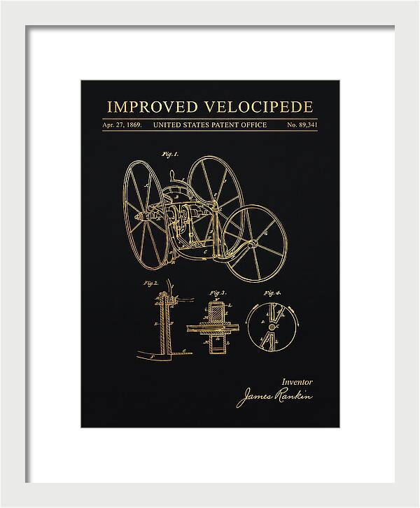 Improved Velocipede Gold Patent Us89341a