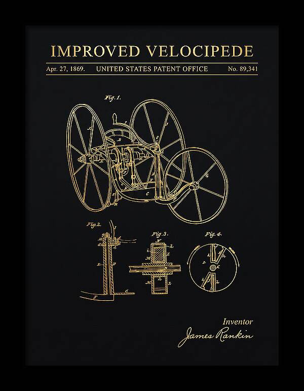 Improved Velocipede Gold Patent Us89341a